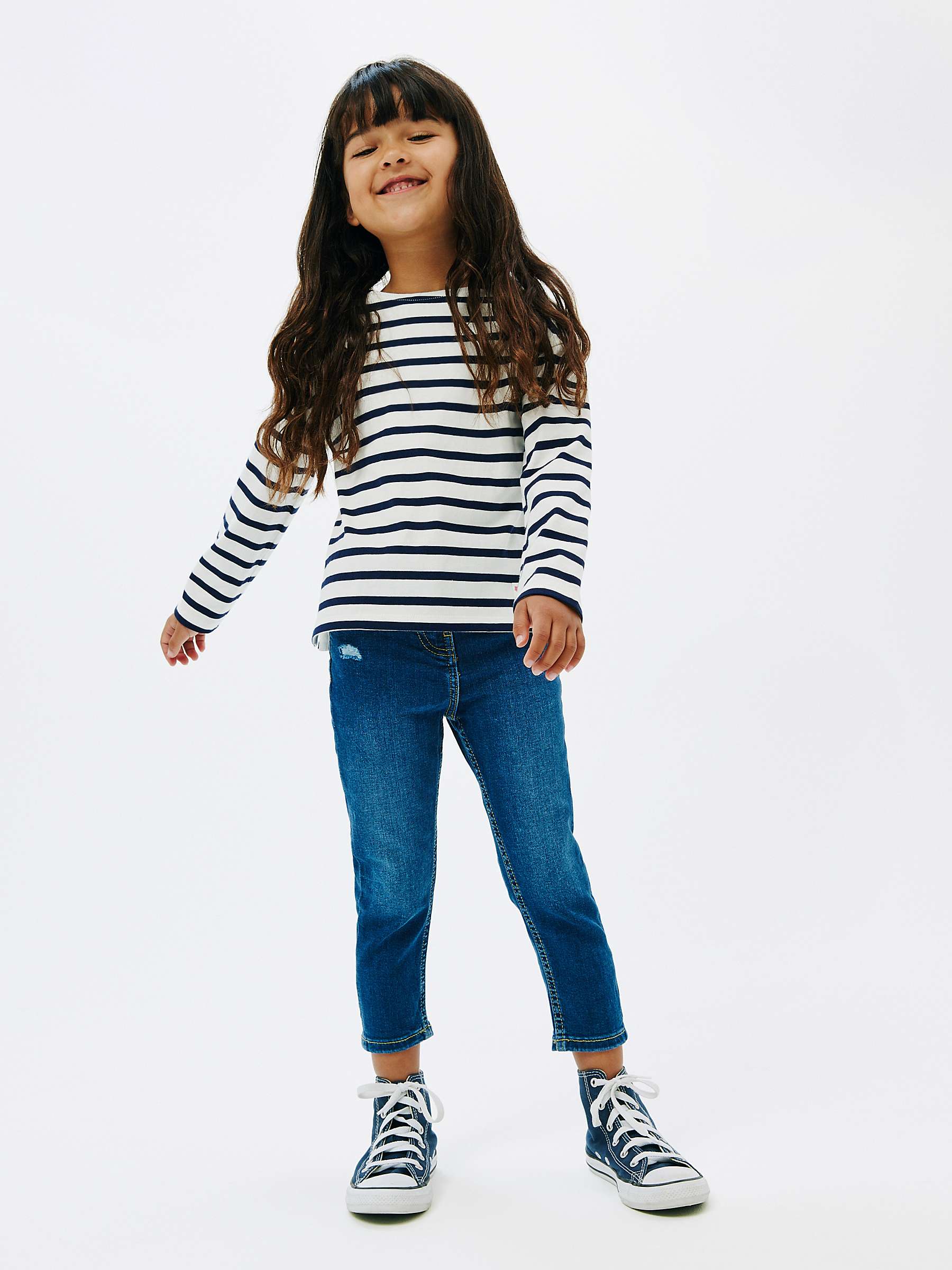 Buy John Lewis Kids' Breton Stripe Top, Peacoat/Gardenia Online at johnlewis.com