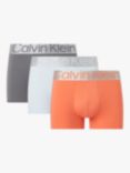 Calvin Klein Recycled Cotton Blend Trunks, Pack of 3, Zero/Grey/Mango