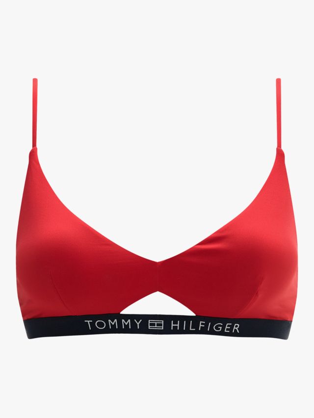 Tommy Hilfiger Womens Organic Cotton Logo Bikini Brief Tango Red