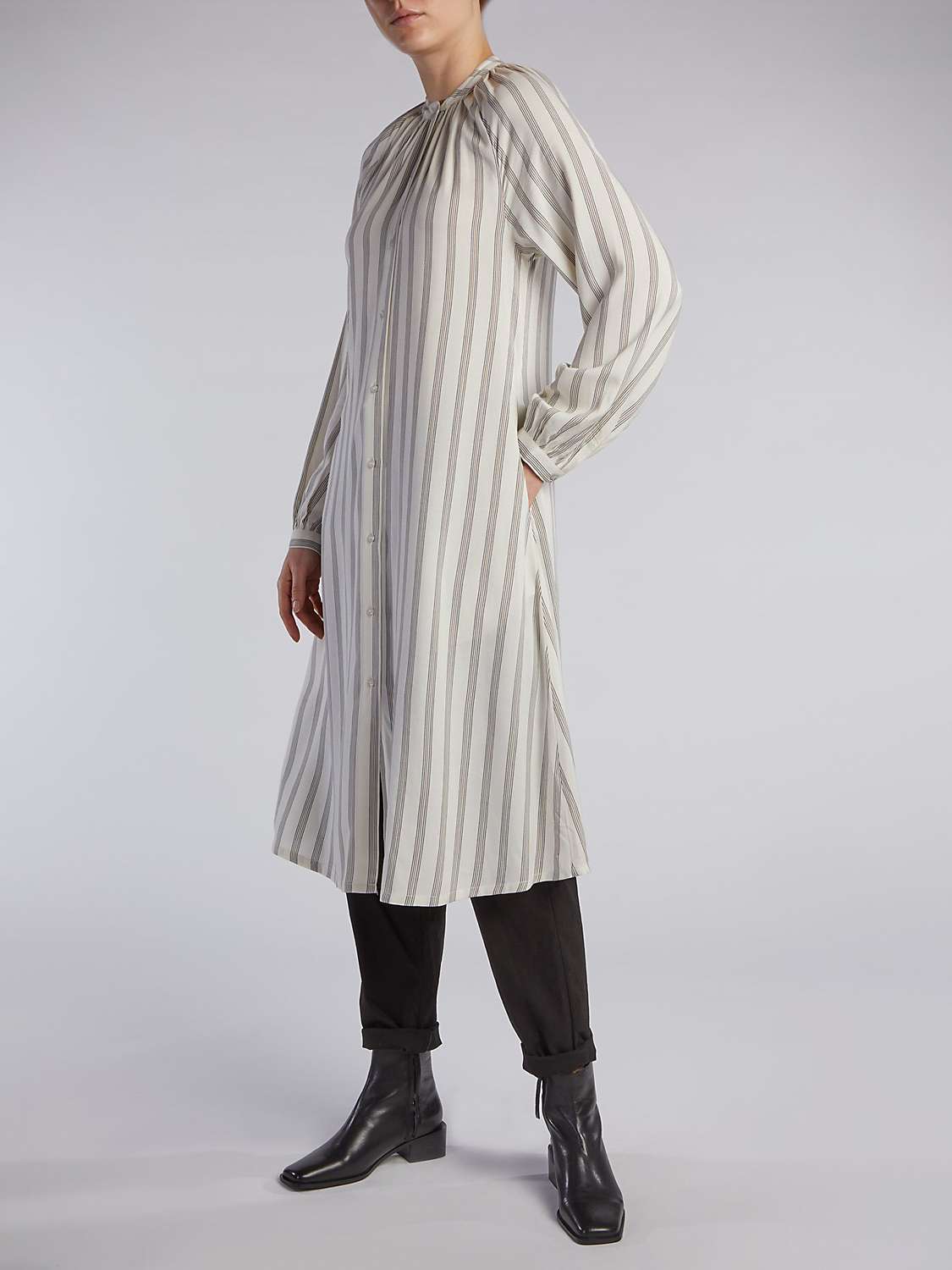 Buy Aab Shima Striped Midi Dress, White/Multi Online at johnlewis.com