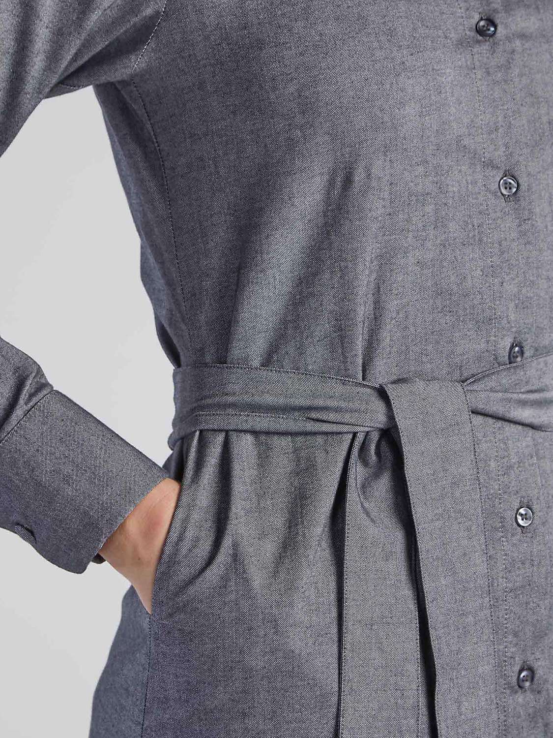 Buy Aab Structured Cotton Midi Shirt Dress, Mid Grey Online at johnlewis.com