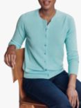 Pure Collection Cashmere Crew Neck Cardigan, Spring Blue