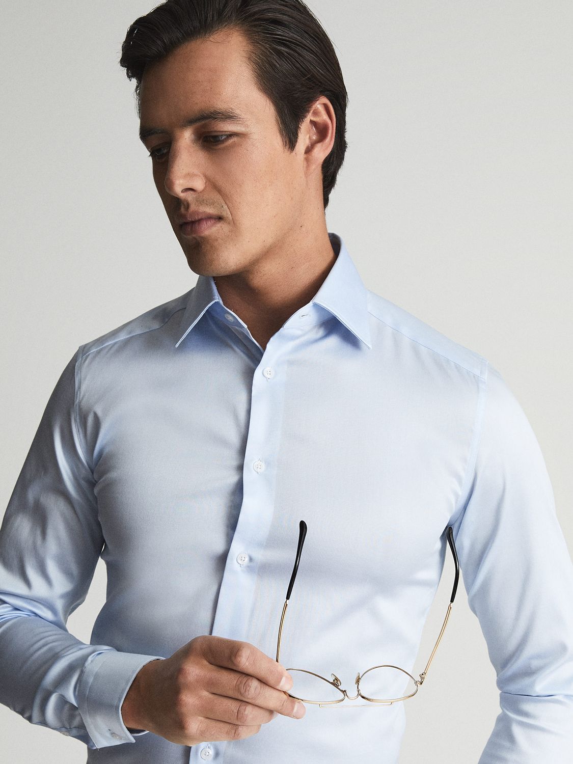 Buy Reiss Frontier Stretch Satin Cotton Slim Fit Shirt Online at johnlewis.com