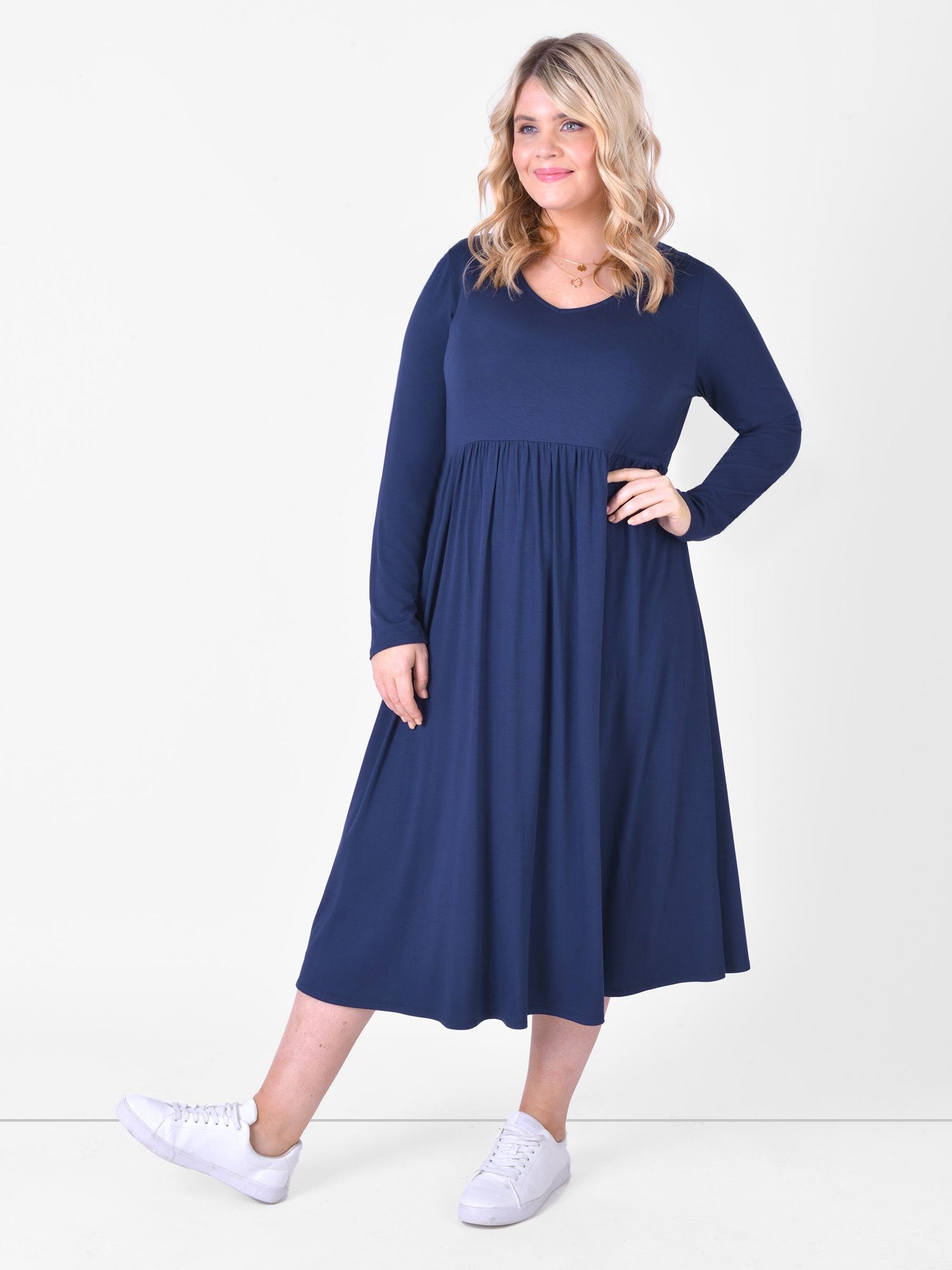 LIVE by Live Unlimited Midi Swing Dress, Navy