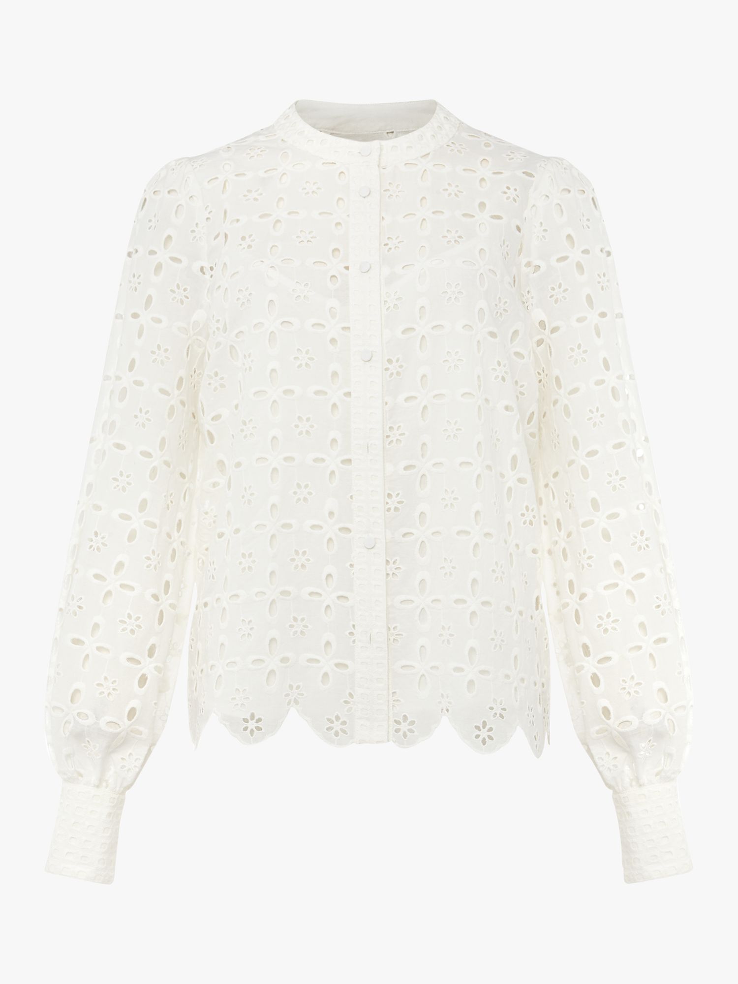 Phase Eight Evianna Broderie Blouse, White