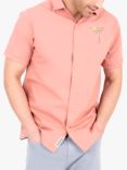 Brakeburn Short Sleeve Palm Tree Resort Shirt, Pink