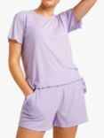 Chelsea Peers Soft Rib Frill Shortie Pyjama Set