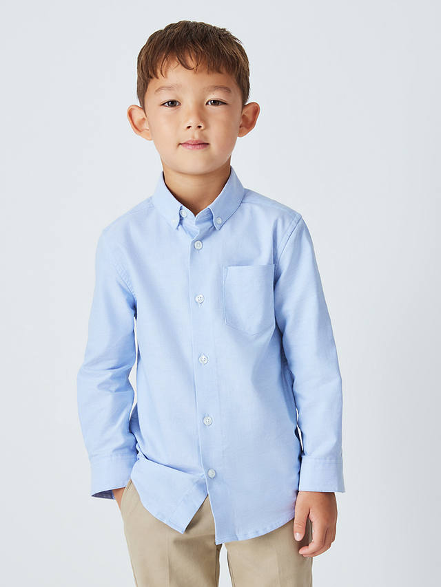 John Lewis Heirloom Collection Kids' Plain Oxford Shirt, Blue