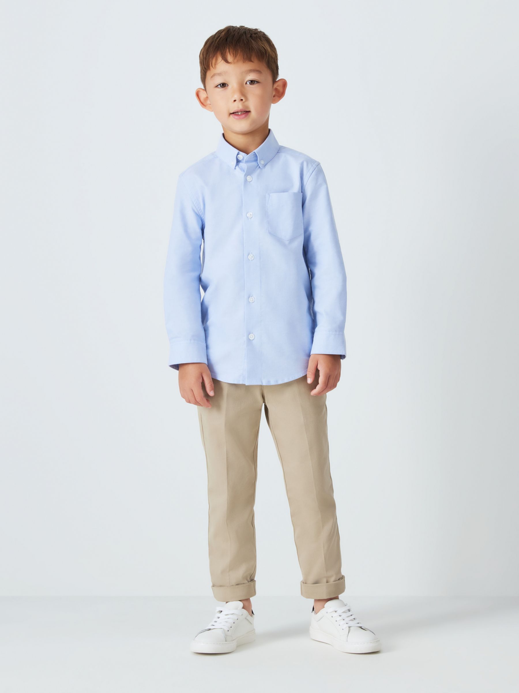 John Lewis Heirloom Collection Kids' Plain Oxford Shirt, Blue, 2 years