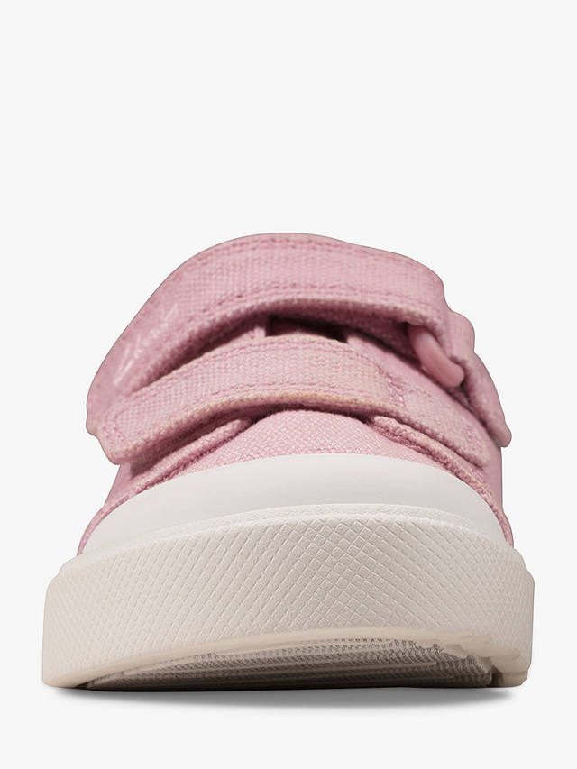 Clarks Kids' City Bright Riptape Trainers, Pink