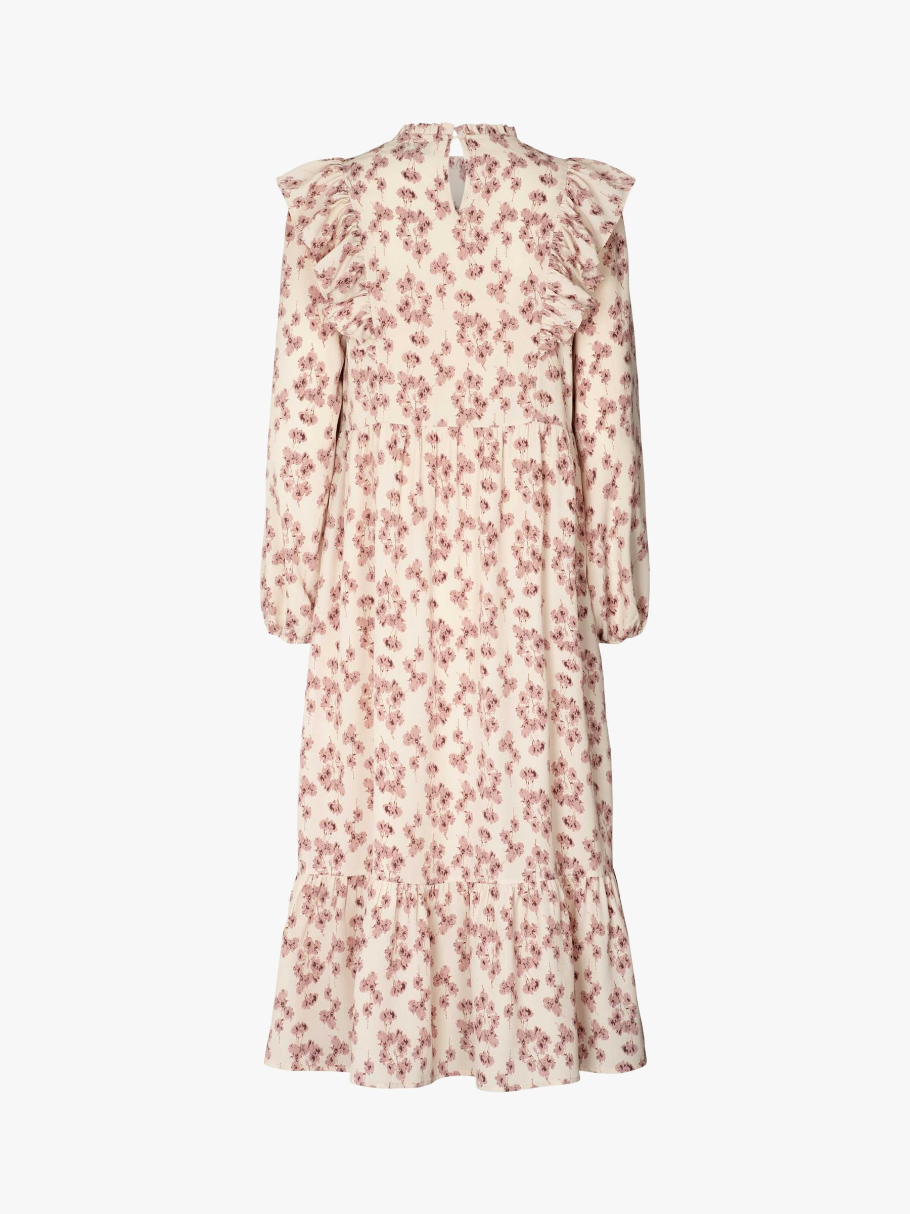 Buy Lollys Laundry Cana Floral Print Tiered Hem Midi Skirt, Creme Online at johnlewis.com