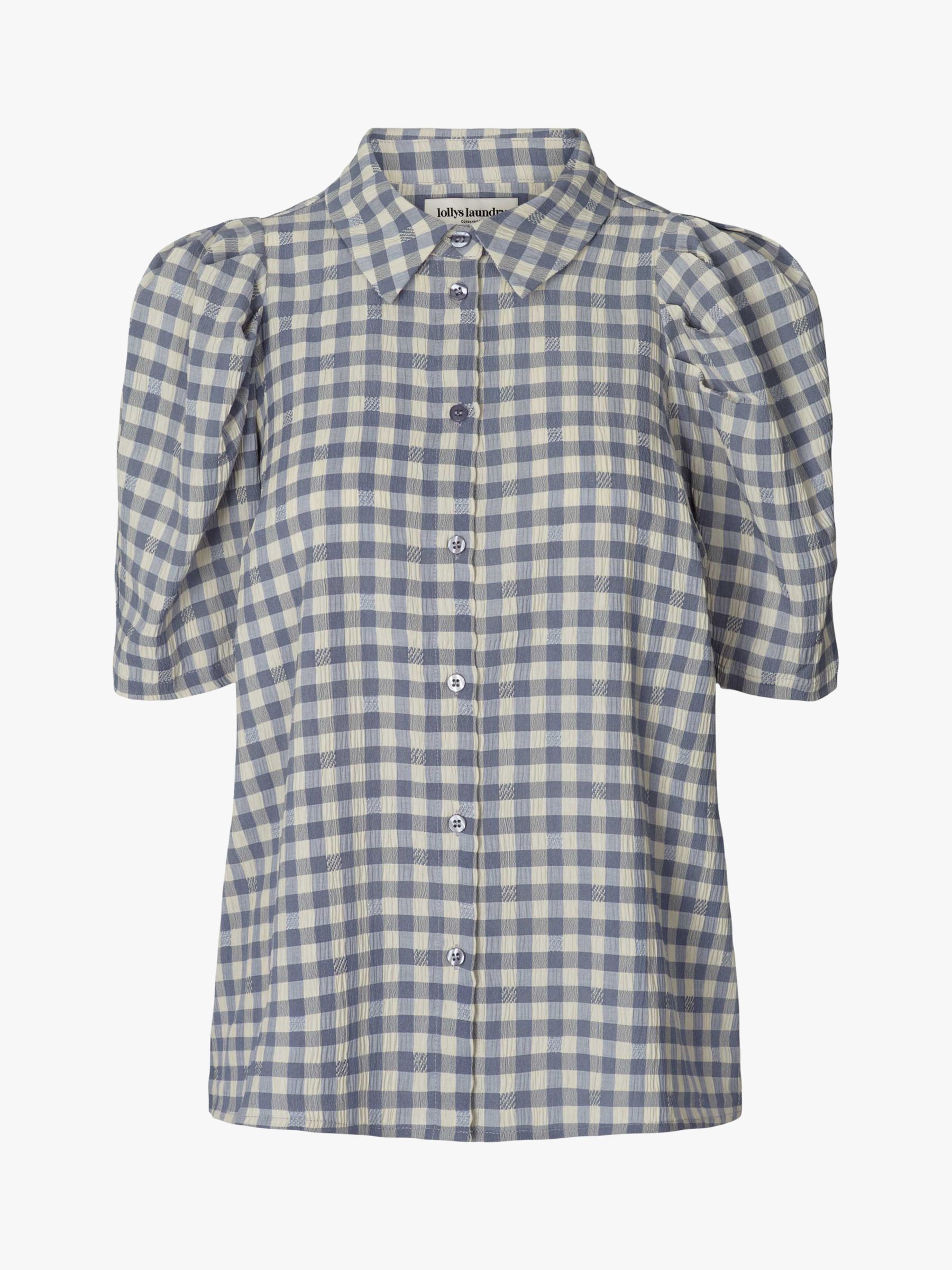 Lollys Laundry Aby Checked Shirt, Dusty Blue at John Lewis & Partners