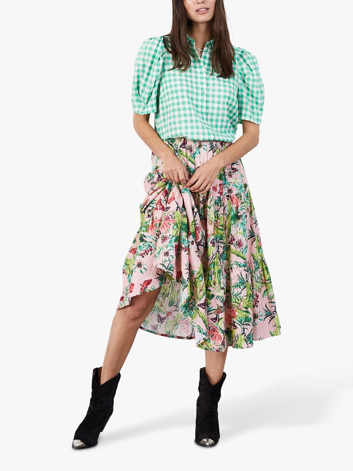 Laundry Morning Floral Midi Skirt, XS