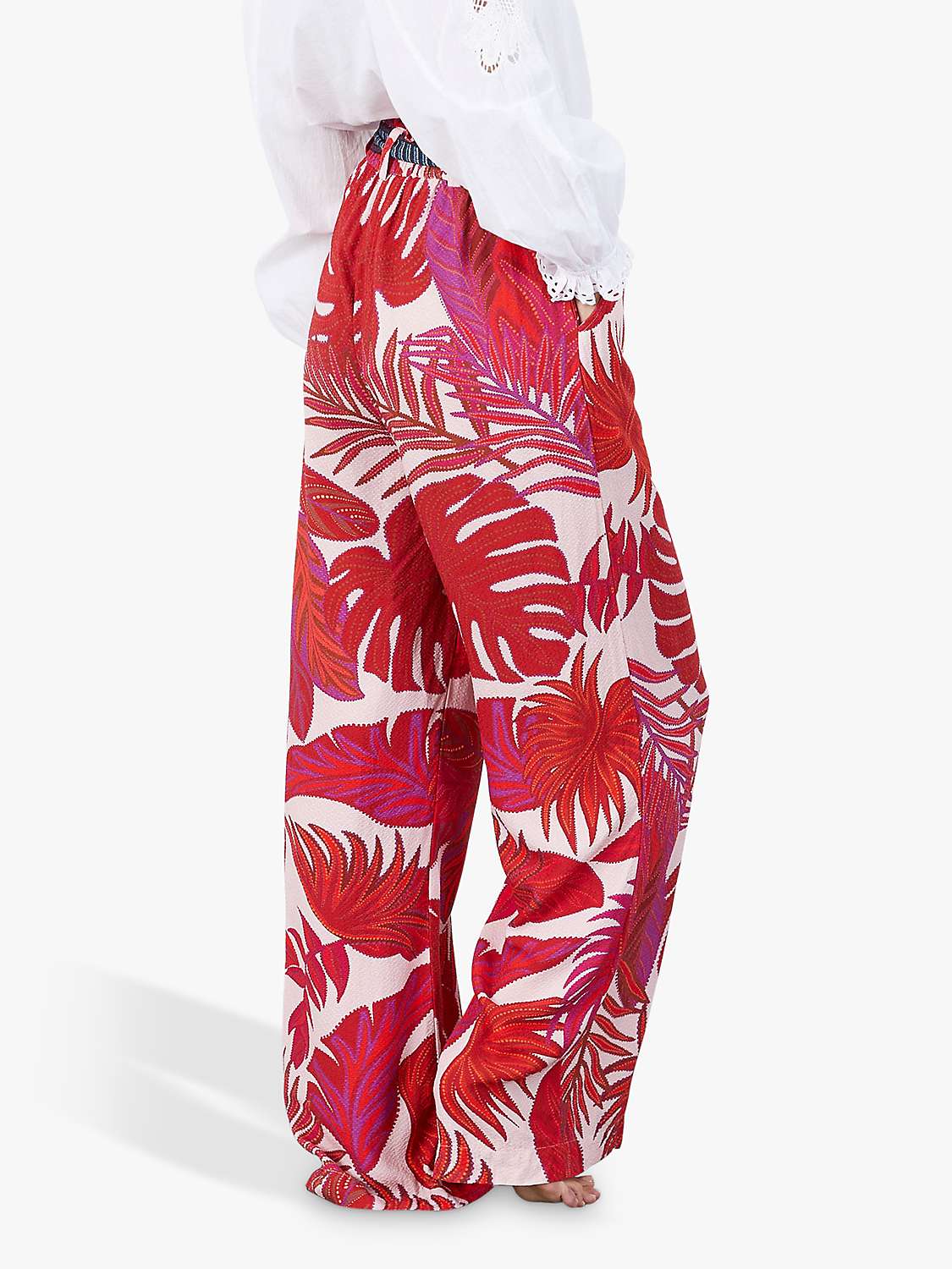 Buy Lollys Laundry Vicky Floral Wide Leg Trousers, Red Online at johnlewis.com