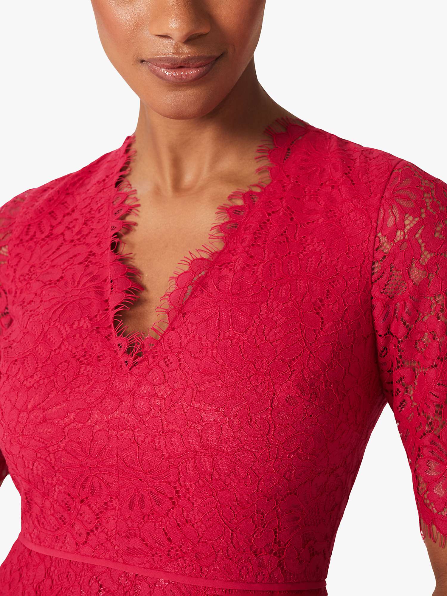 Buy Hobbs Anastasia Lace Shift Dress, Fuchsia Pink Online at johnlewis.com