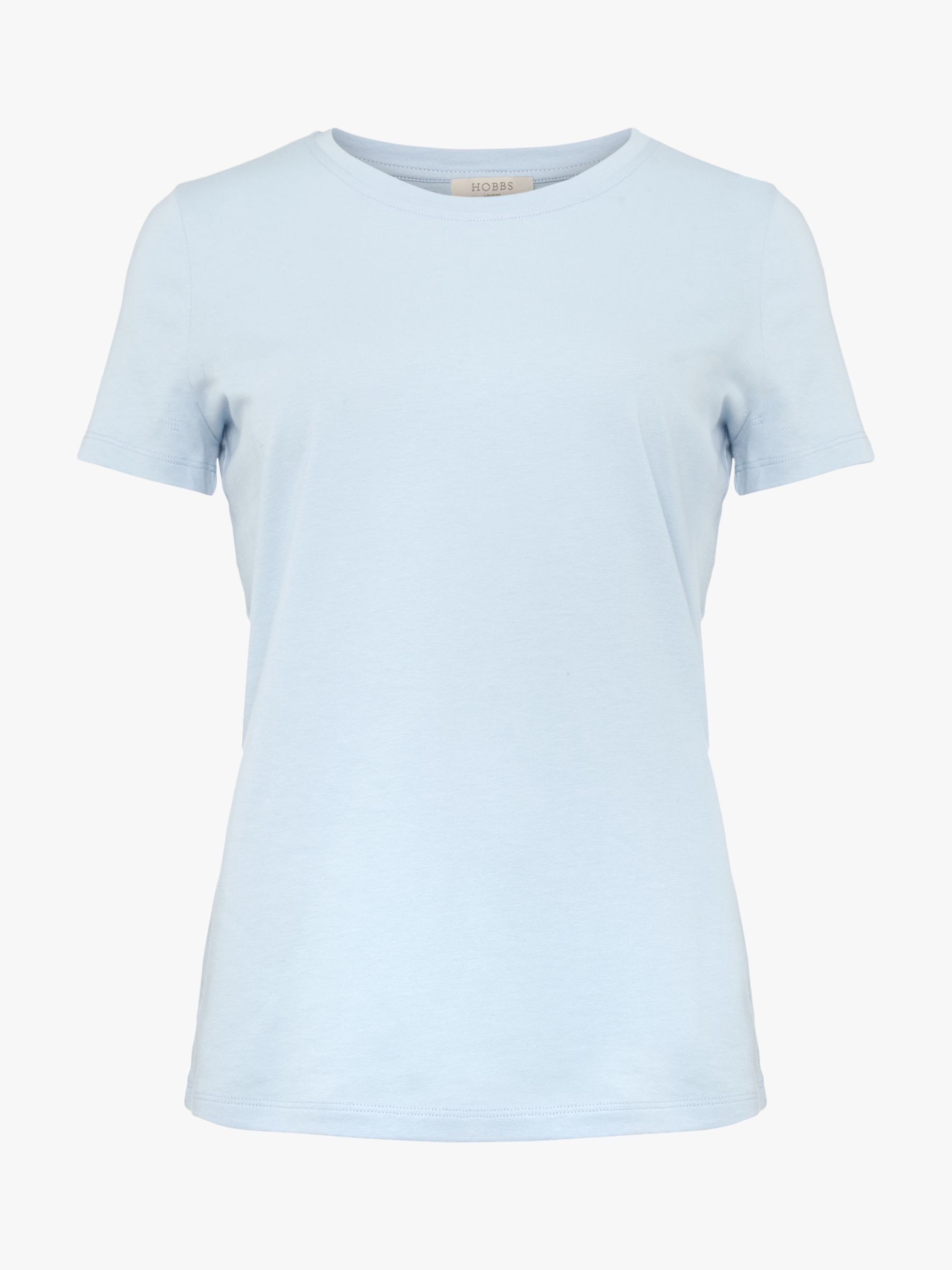 Hobbs Pixie Plain T-Shirt, Pale Blue at John Lewis & Partners