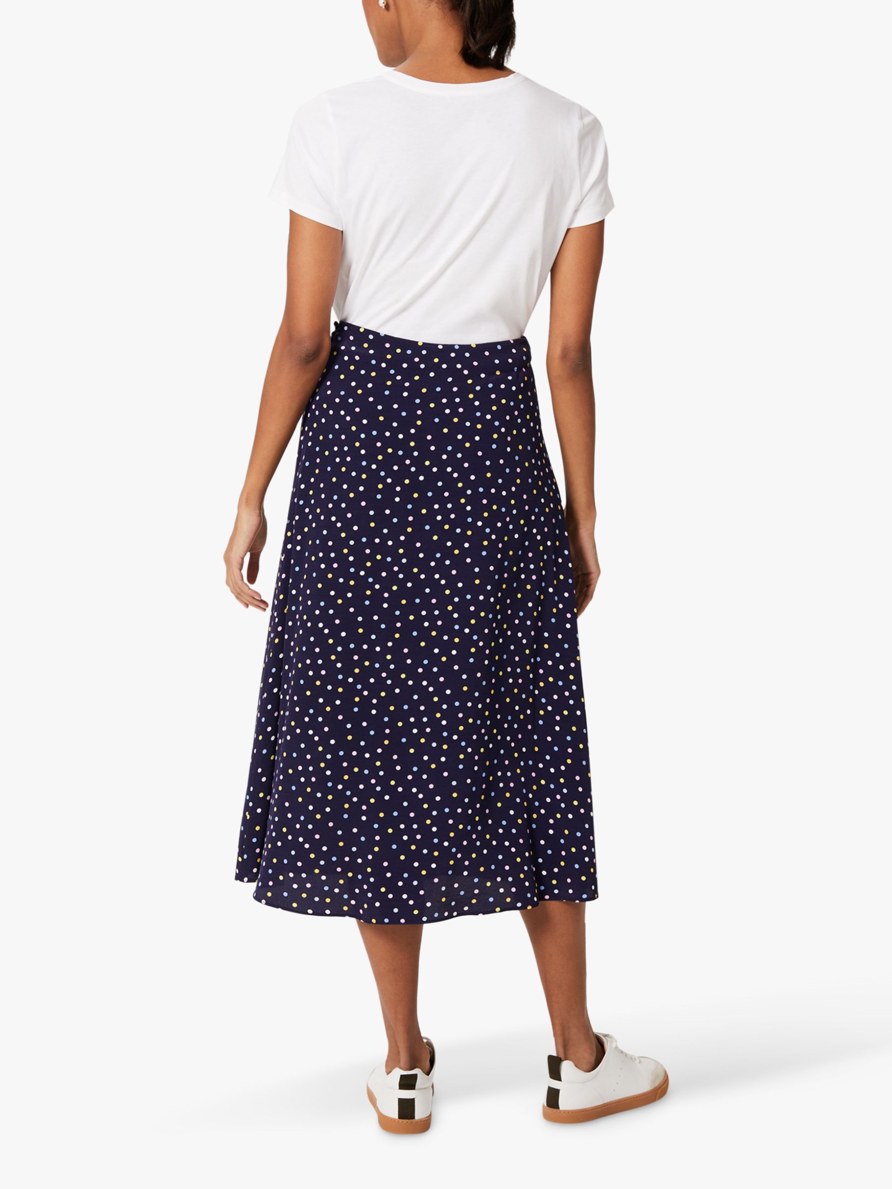 Hobbs Annette Spot Skirt, Navy/Multi