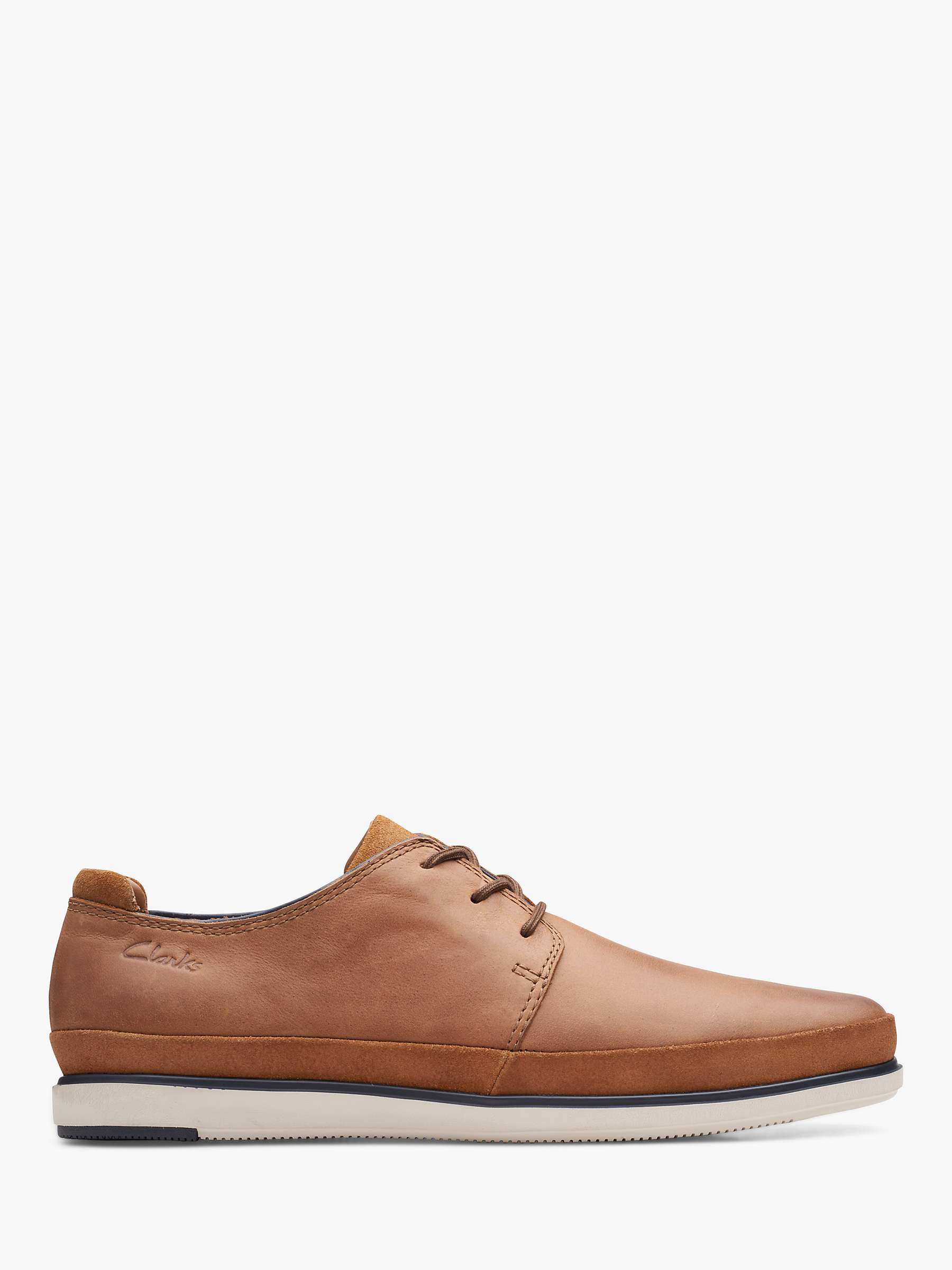 Clarks Bratton Lace Up Casual Leather Shoes, Dark Tan at John Lewis ...