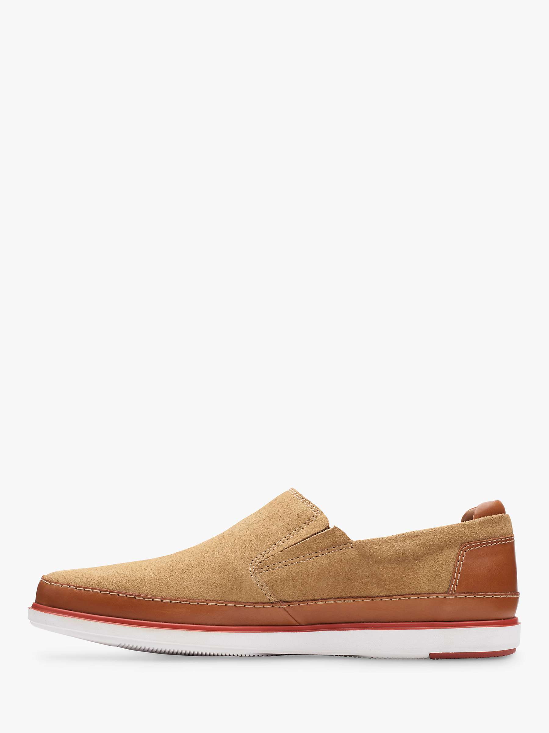 Clarks Bratton Step Suede Loafers, Sand at John Lewis & Partners