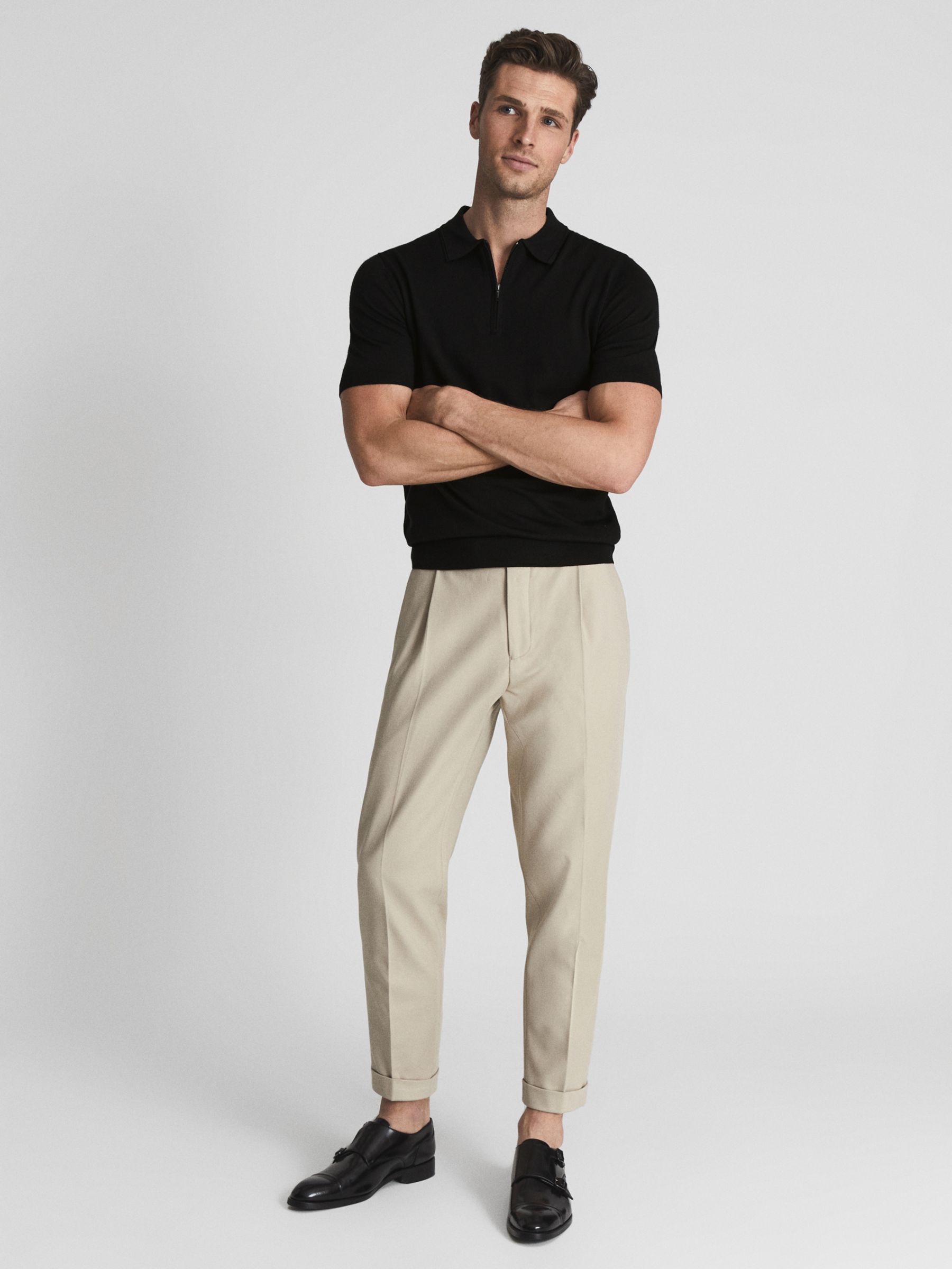 Buy Reiss Maxwell Merino Zip Neck Polo Shirt Online at johnlewis.com