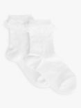 John Lewis Heirloom Collection Kids' Frill Socks, Pack of 2, White