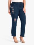 chesca Embellished Straight Jeans, Denim