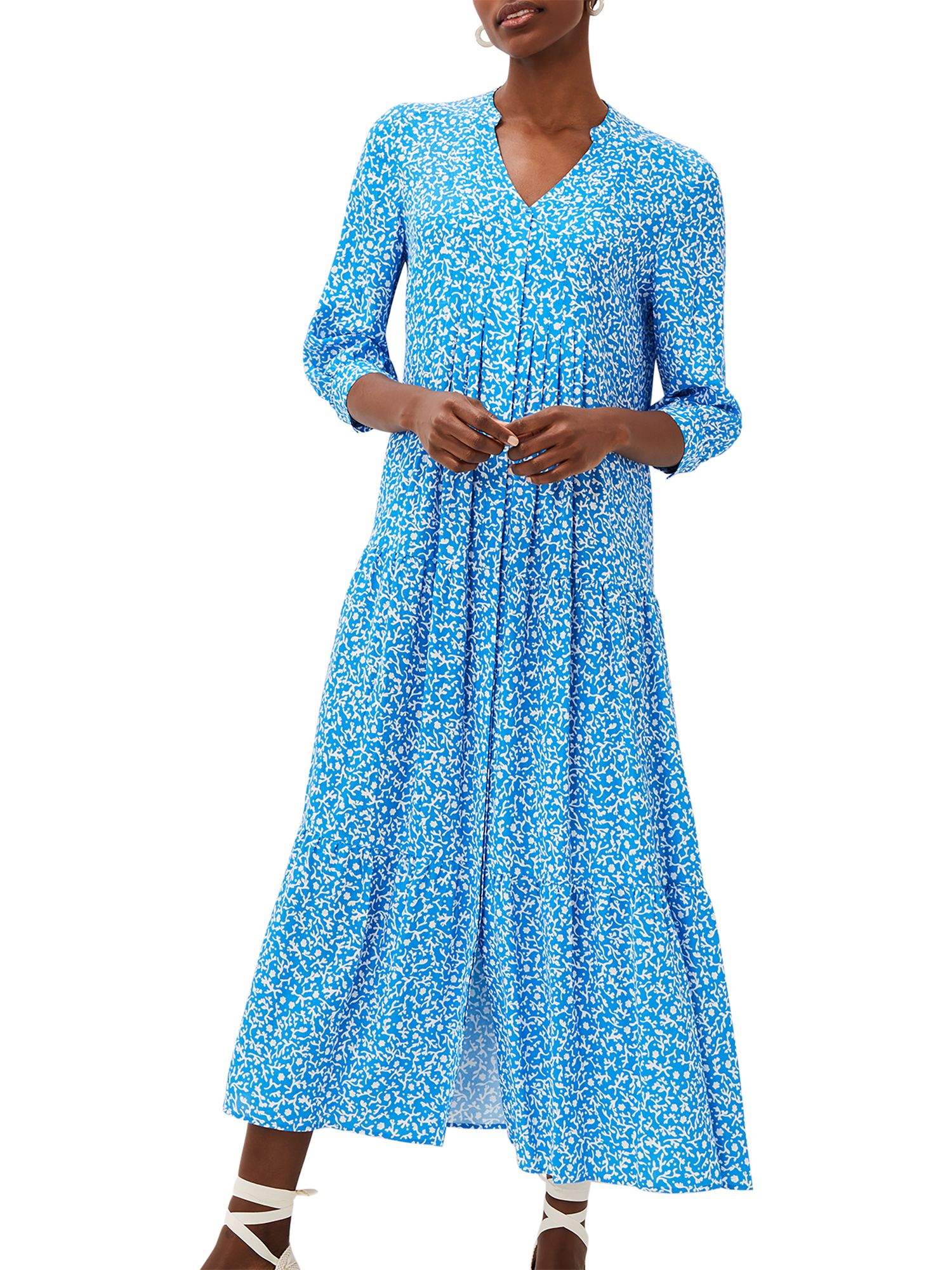Phase Eight Penele Ditsy Print Maxi Dress, Blue/Ivory at John Lewis ...