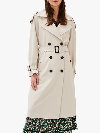 Phase Eight Tegan Double Breasted Trench Coat, Off White
