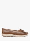 Hotter Sail Wide Fit Leather Moccasin Loafers, Tan