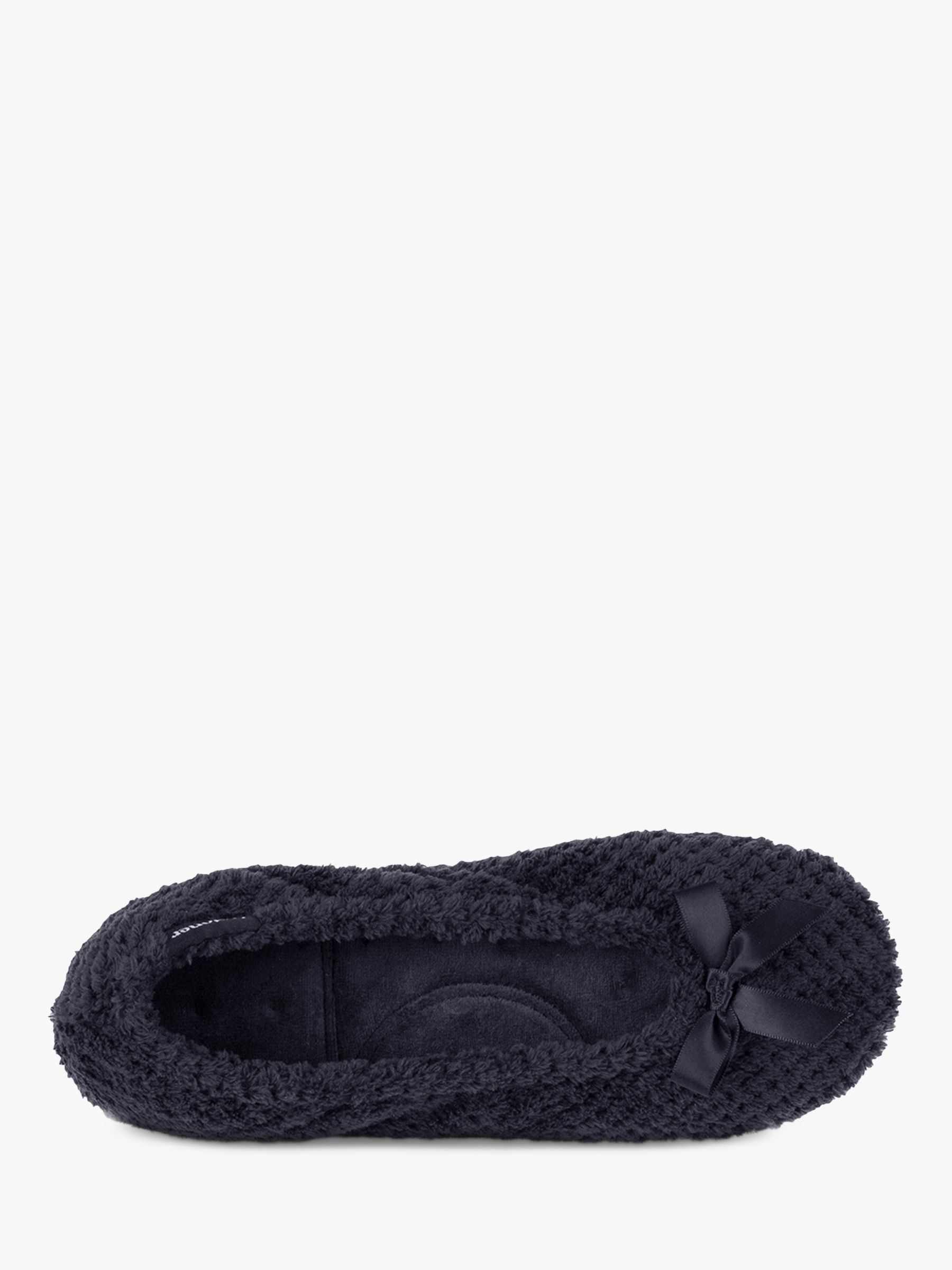 totes Terry Popcorn Ballet Slippers, Black, S