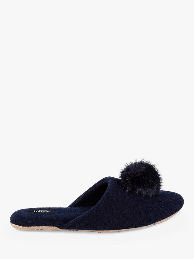 johnlewis.com | totes Cashmere Blend Mule Slippers, Navy