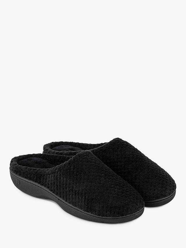 totes Popcorn Terry Mule Slippers, Black