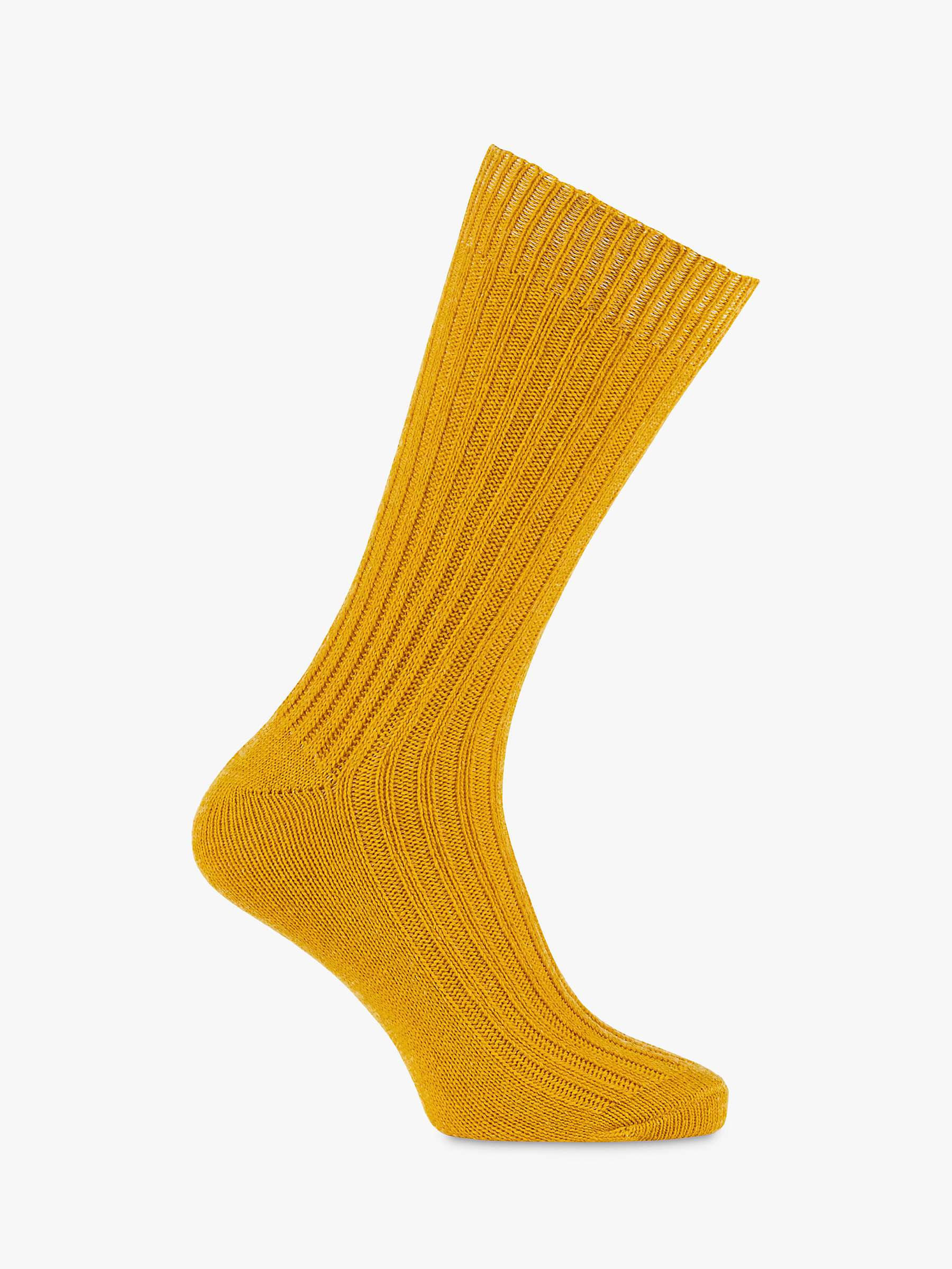 totes Cable Knit Socks, Pack of 2, Mustard/Green at John Lewis & Partners