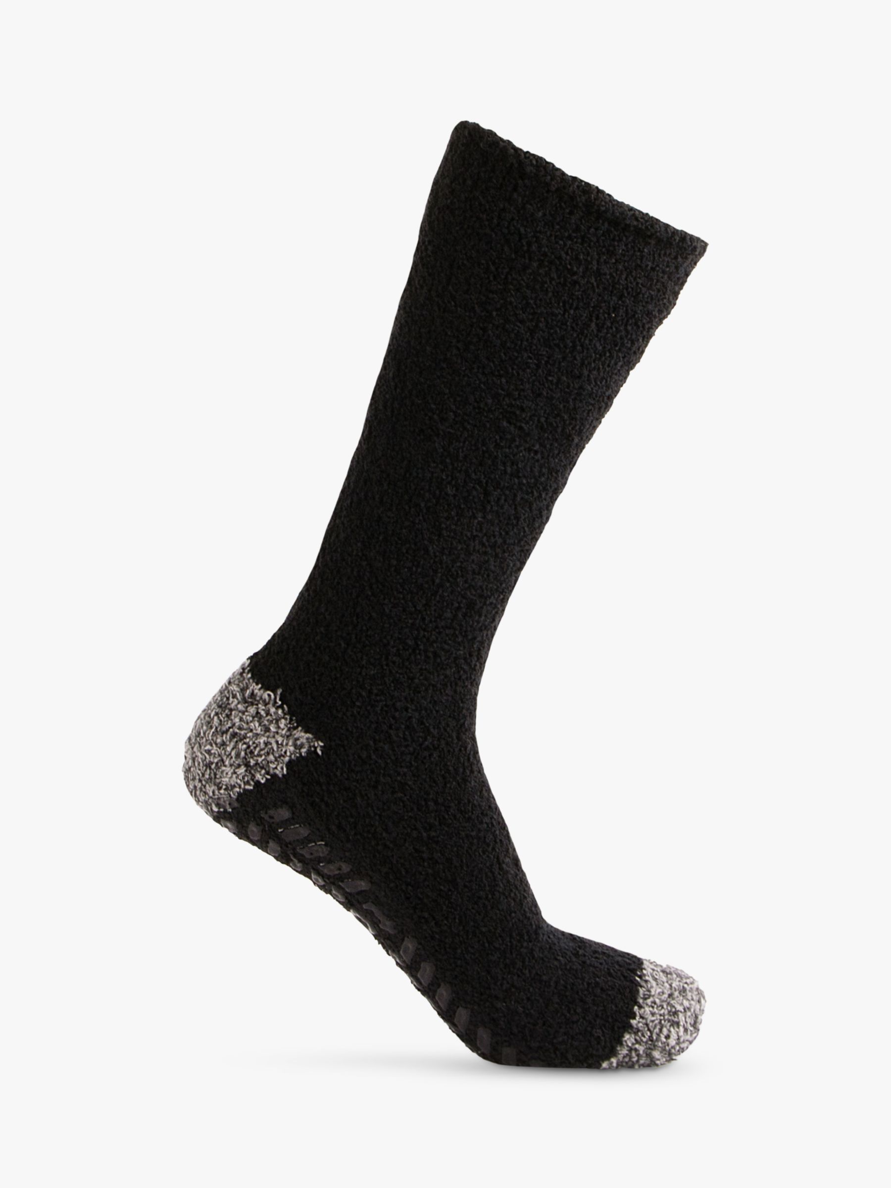totes Supersoft Slipper Socks, Pack of 2, Black/Grey at John Lewis &  Partners