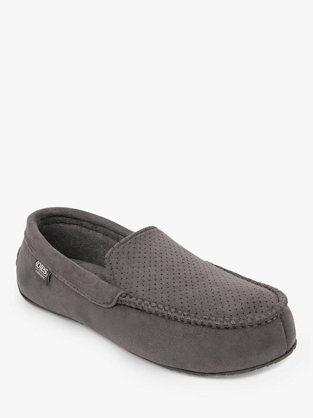 totes Airtex Suedette Moccasin Slippers, Grey