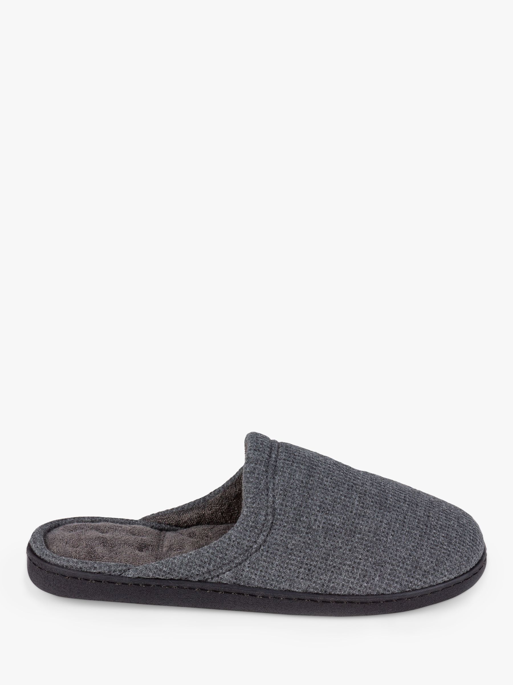 totes Waffle Mule Slippers, Charcoal at John Lewis & Partners