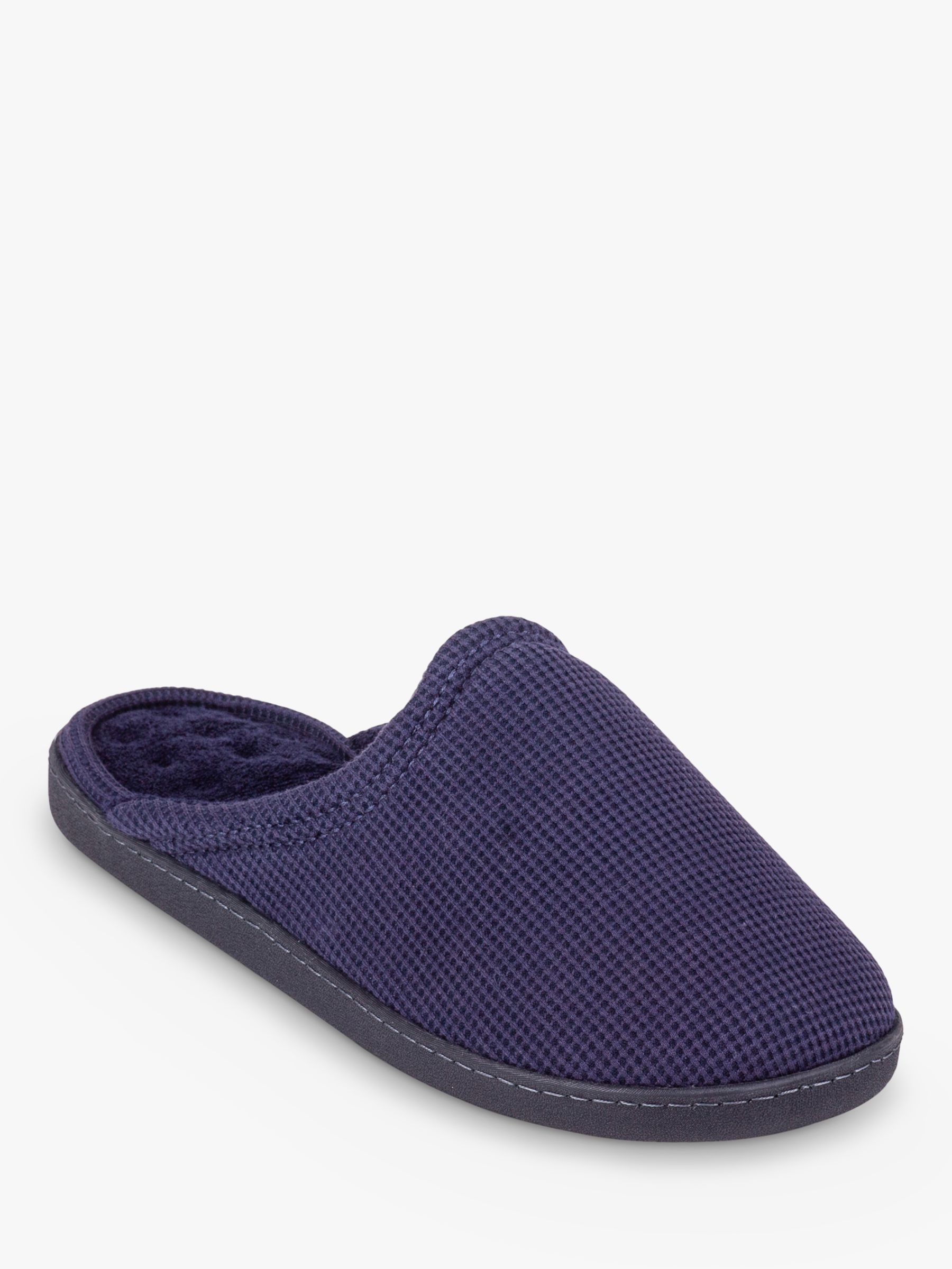 totes Waffle Mule Slippers, Navy at John Lewis & Partners