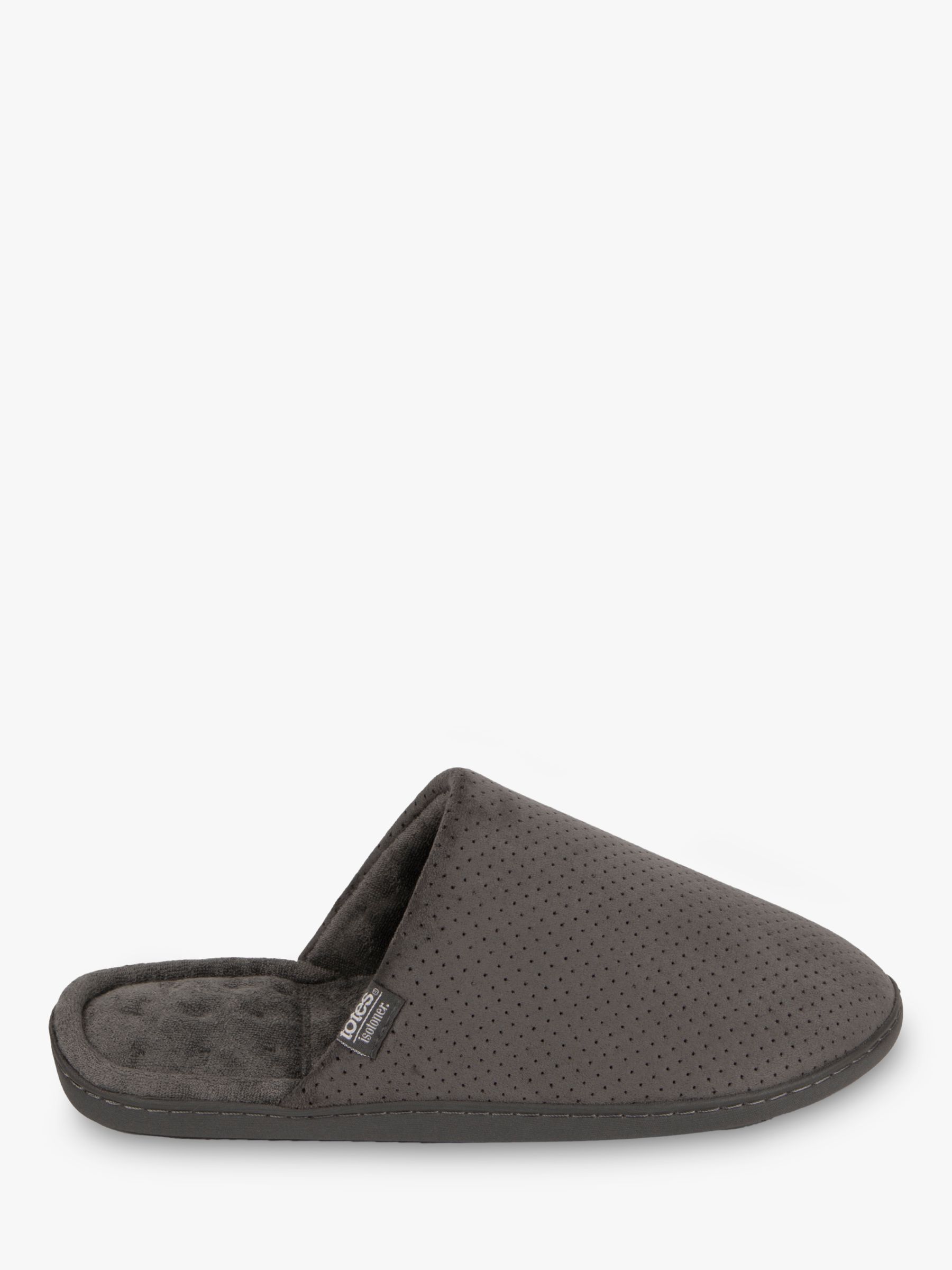 Suedette Mule Slippers, Grey at Lewis &