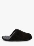 totes Isotoner Suede Memory Foam Mule Slippers, Black