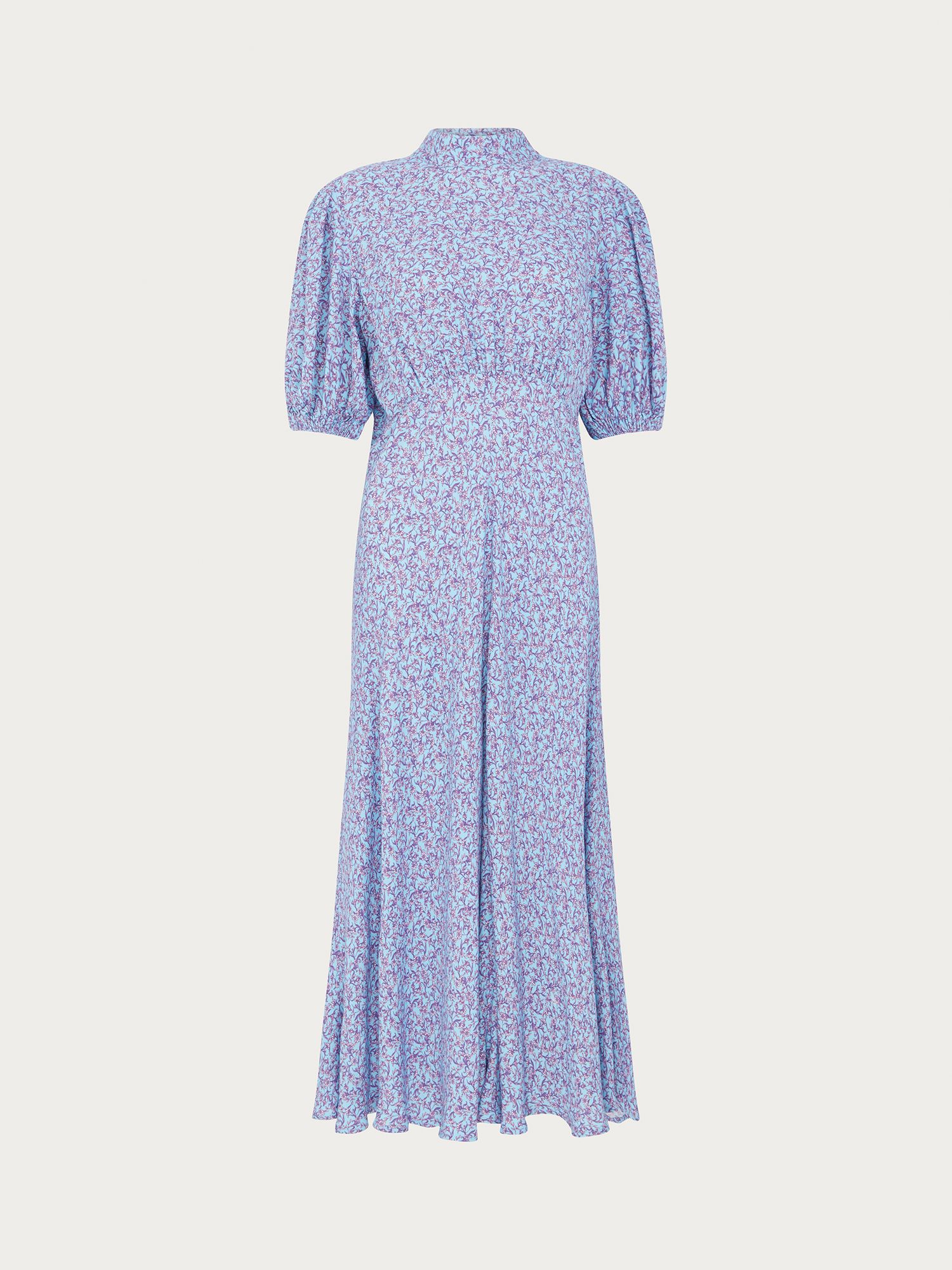 Ghost Luella Floral Print Midi Dress, Blue at John Lewis & Partners