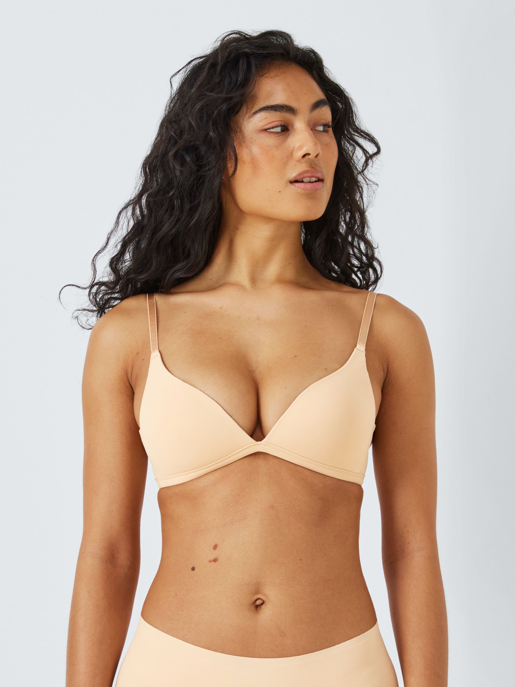 John Lewis ANYDAY Robyn Non Wired Bra, Pack of 2, Almond/Almond at John  Lewis & Partners