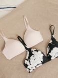John Lewis ANYDAY Robyn Non Wired Bra, Pack of 2, Pink/Print