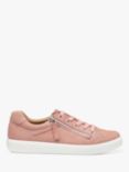Hotter Chase II Wide Fit Leather Trainers, Dusty Rose