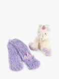 totes Kids' Unicorn Slipper Socks & Super Soft Plush Gift Set