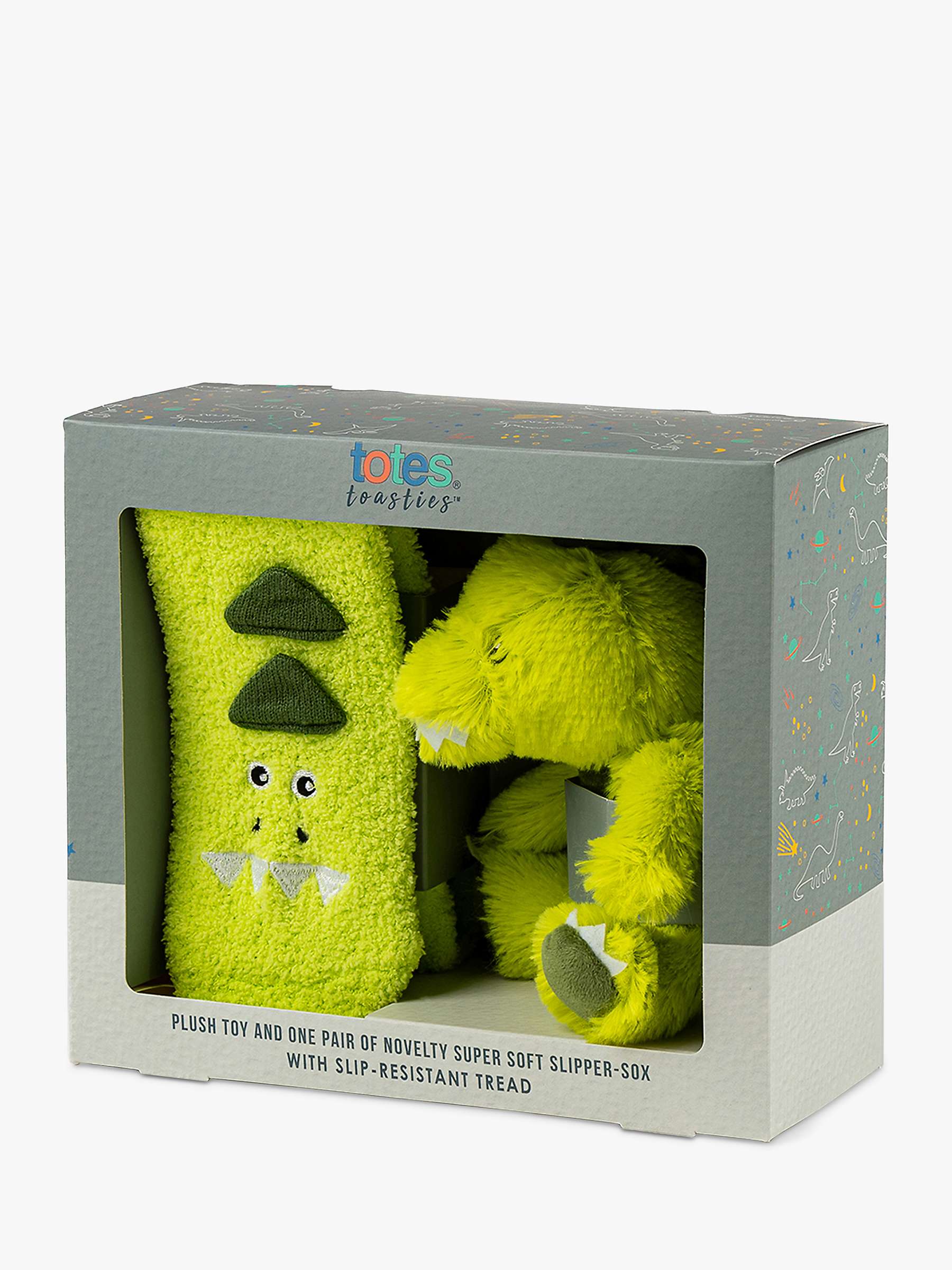 Buy totes Kids' Dinosaur Slipper Socks & Super Soft Plush Gift Set Online at johnlewis.com