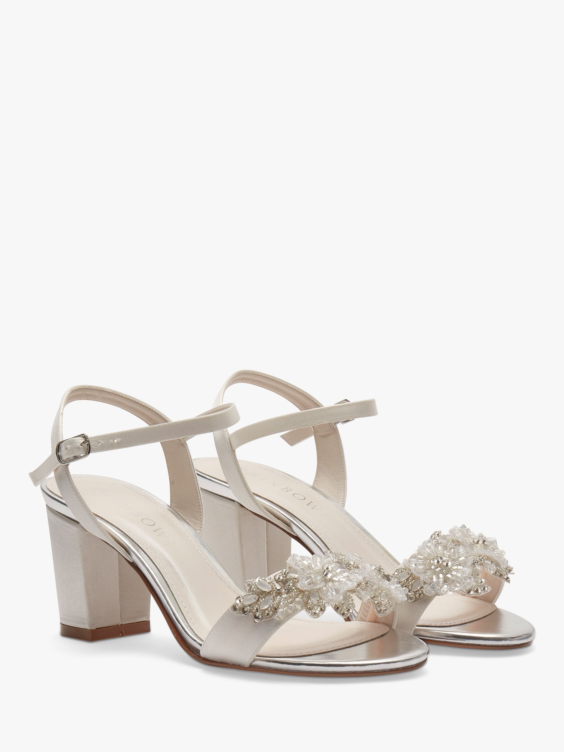 Rainbow Club Mia Petal Embellished Wedding Sandals, Ivory at John Lewis ...