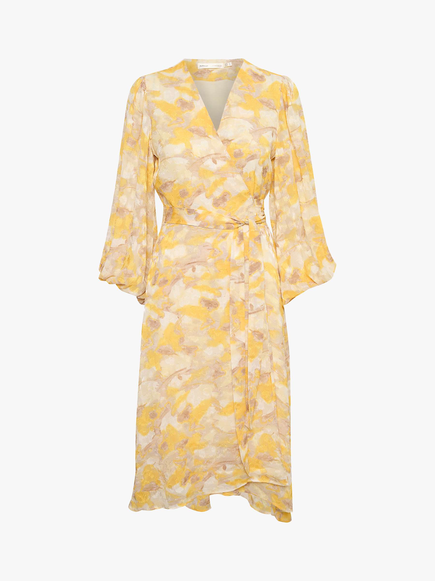 Buy InWear Basira Abstract Print Wrap Midi Dress, Yellow Online at johnlewis.com