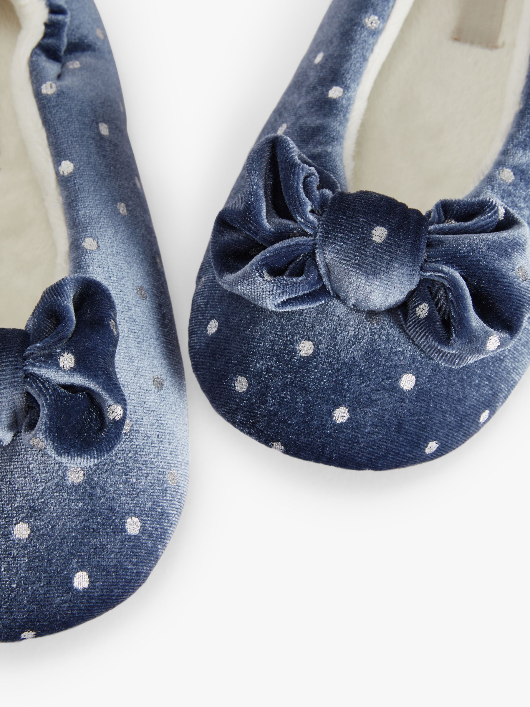 John Lewis Kids Bow Ballet Spot Slippers