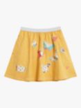 White Stuff Kids' Discovery Appliqué Butterfly Jersey Skirt, Yellow/Multi