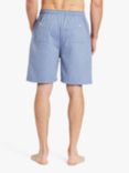 British Boxers Garrison Cotton Twill Herringbone Pyjama Shorts, Blue